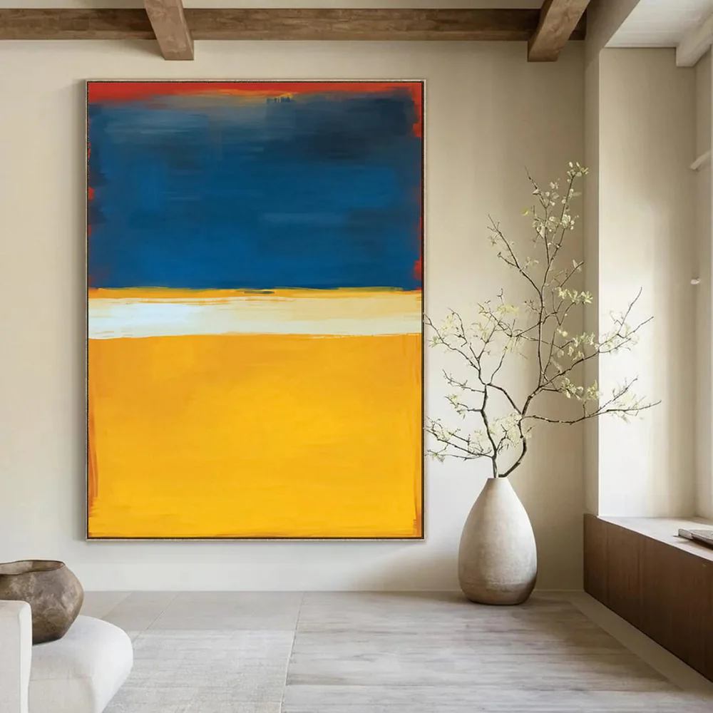Blue Original Bold Abstract Wall Art 4Q3N2